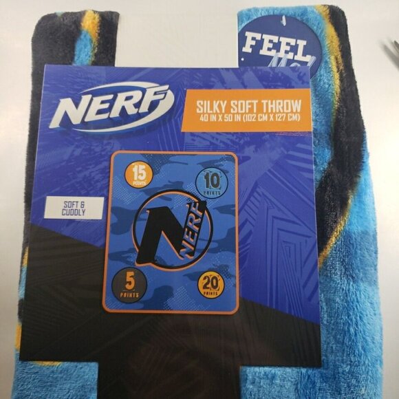 NEW NERF Silky Soft Kids' Bedding Throw Blanket 40in X 50in - Picture 1 of 2